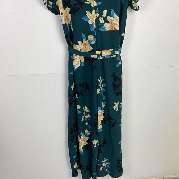 BNWT City Chic Size XL 22 Green Floral Bodysuit Pockets - Picture 12 of 13